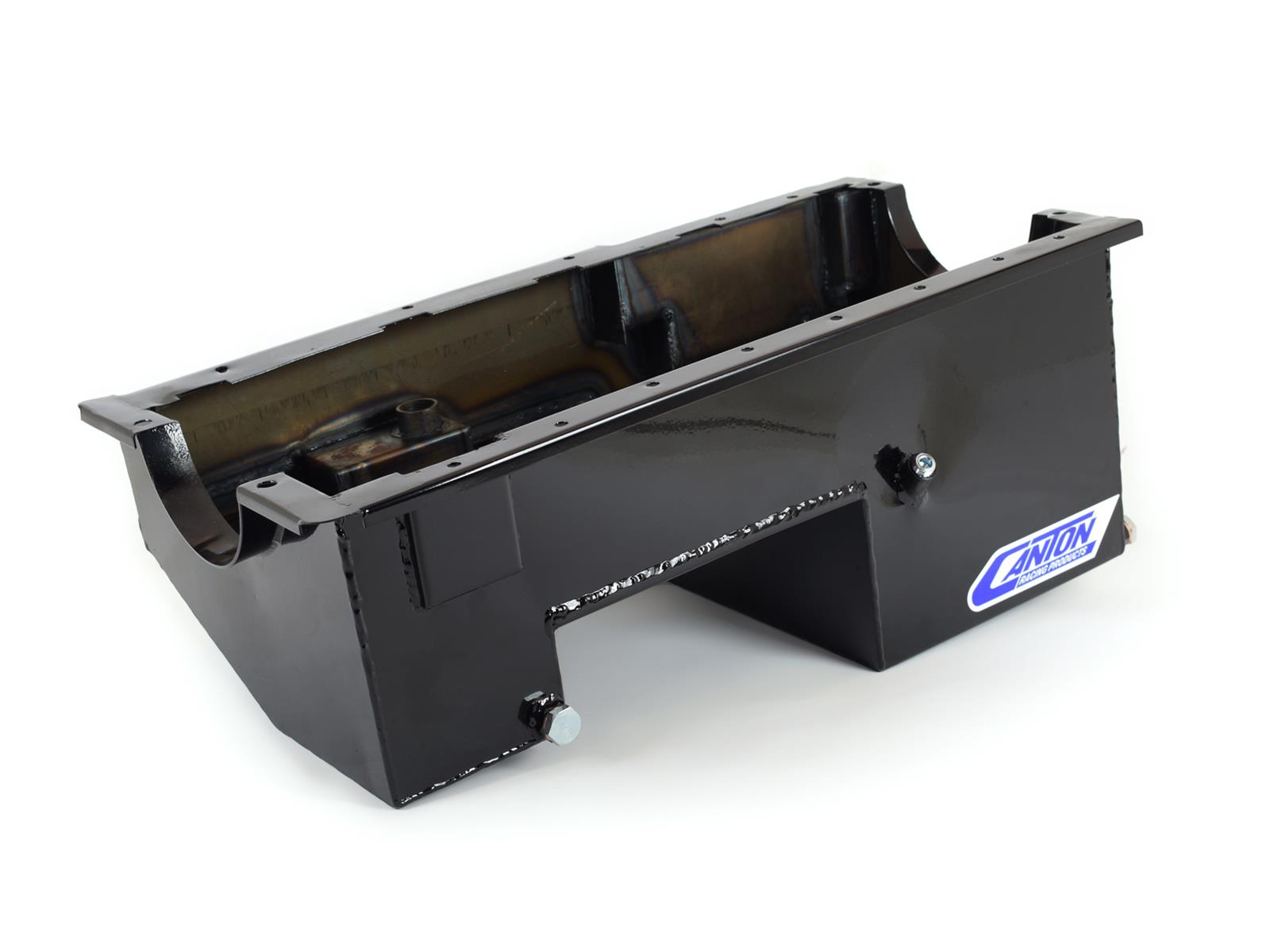 Canton Racing Drag Wet Sump Oil Pans 13-672SVBLK Pan, Engine Swap, Sump, Steel, Black, Rear Sump, 6 Qt., 4 in. Stroke, Driver Side Dipstick, Ford, Small Block Windsor, Each thumbnail 2