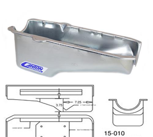 Canton Racing Stock Appearing/Stock Replacement Series Oil Pans 15-010 Pan, Street/Strip, Steel, 4 qt., Rear Sump, Chevy, Small Block, Each thumbnail 6