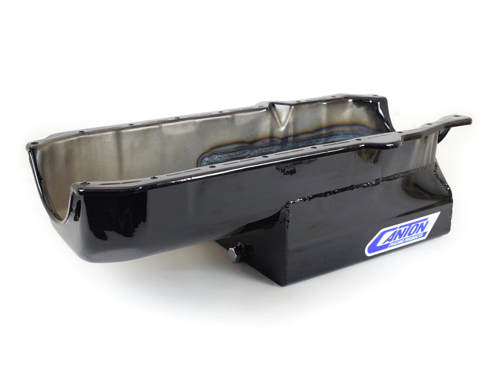 Canton Racing Street/Strip Wet Sump Oil Pans 15-200TBLK Pan, Sump, Steel, Black Powdercoated, Rear Sump, 5.50 Qt., Chevy, Small Block, Each thumbnail 2