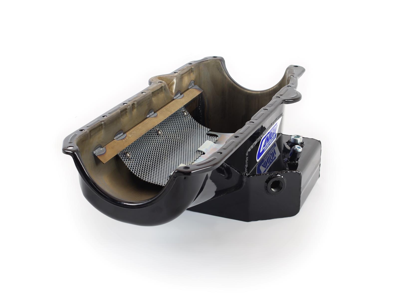 Canton Racing Road Race Series Wet Sump Oil Pans for 1984-1991 CORVETTE - 15-240TBLK Pan, Sump, Steel, Black Powdercoated, Rear Sump, 6 Qt., 3.75 in. Stroke, Passenger Side Dipstick, Chevy, Small Block, Each thumbnail 3
