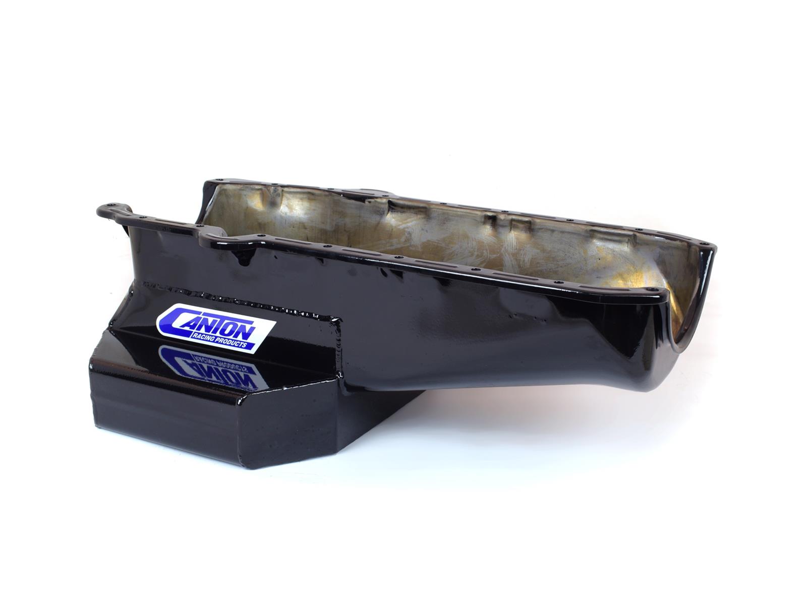 Canton Racing Road Race Series Wet Sump Oil Pans 15-250BLK Pan, Sump, Steel, Black Powdercoated, Rear Sump, 6 Qt., 3.75 in. Stroke, Driver Side Dipstick, Chevy, Small Block, Each