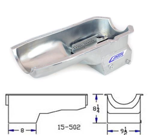 Canton Racing Road Race Series Wet Sump Oil Pans 15-502 Pan, Street/Strip, Steel, 5 qt., Rear Sump, Oldsmobile V8, Each thumbnail 5