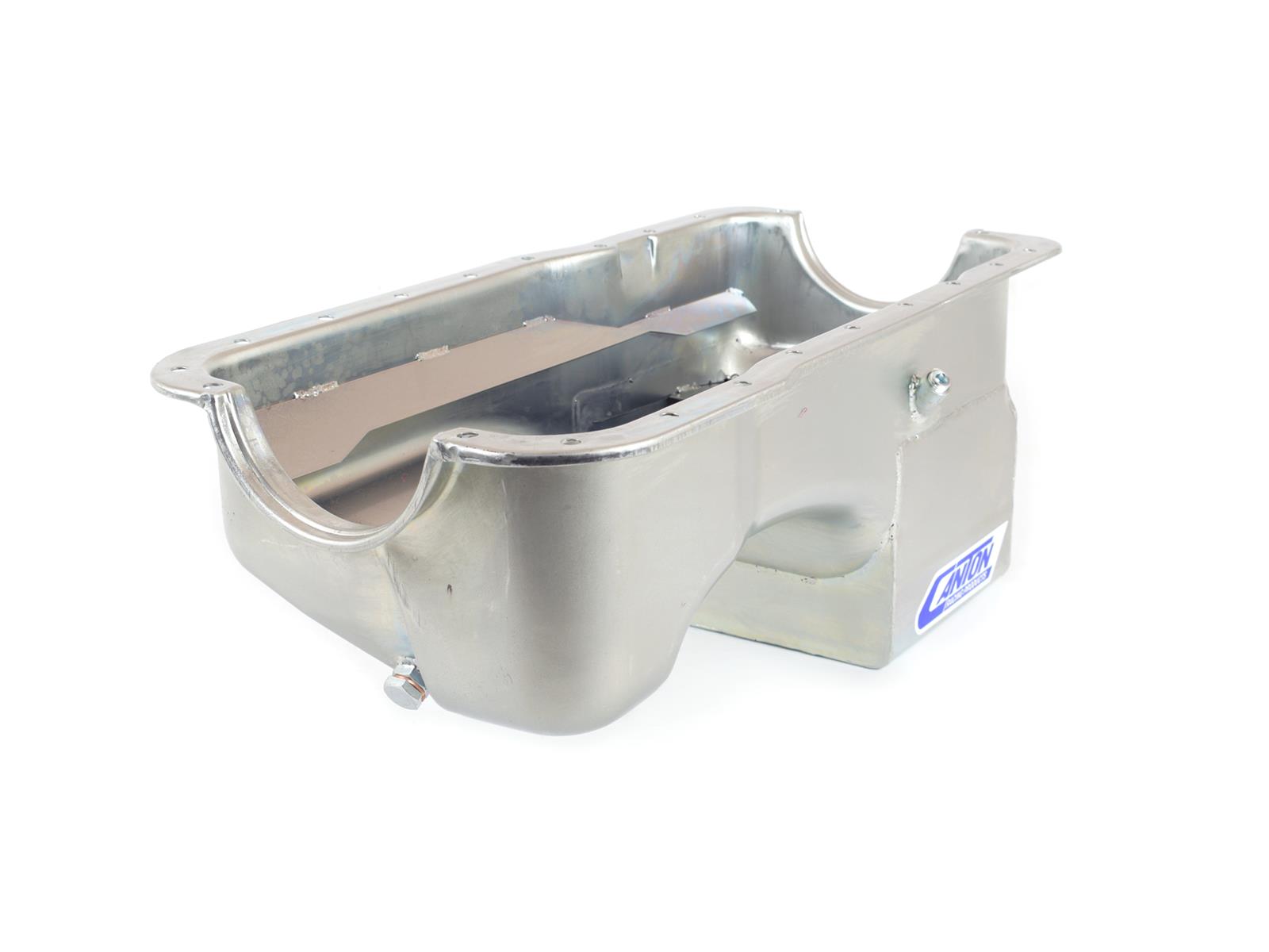 Canton Racing Street/Strip Wet Sump Oil Pans 15-620 Pan, Street/Strip, Steel, 7 qt., Rear Sump, Steel, Clear Zinc, Ford, Small Block, Each thumbnail 4
