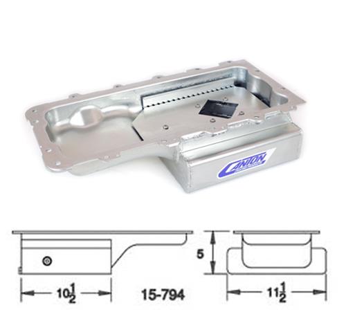 Canton Racing Road Race Series Wet Sump Oil Pans 15-794 Pan, Street/Strip, Steel, 6 qt., Rear Sump, Ford, Modular, 4.6/5.4L, Each thumbnail 5