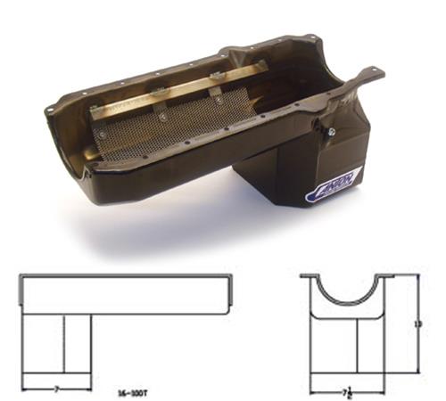 Canton Racing Truck Wet Sump Pans 16-100T Oil Pan, Truck, Steel, Black Powdercoated, 6 qt., Rear Sump, Chevy, 4WD, Small Block, Each thumbnail 5