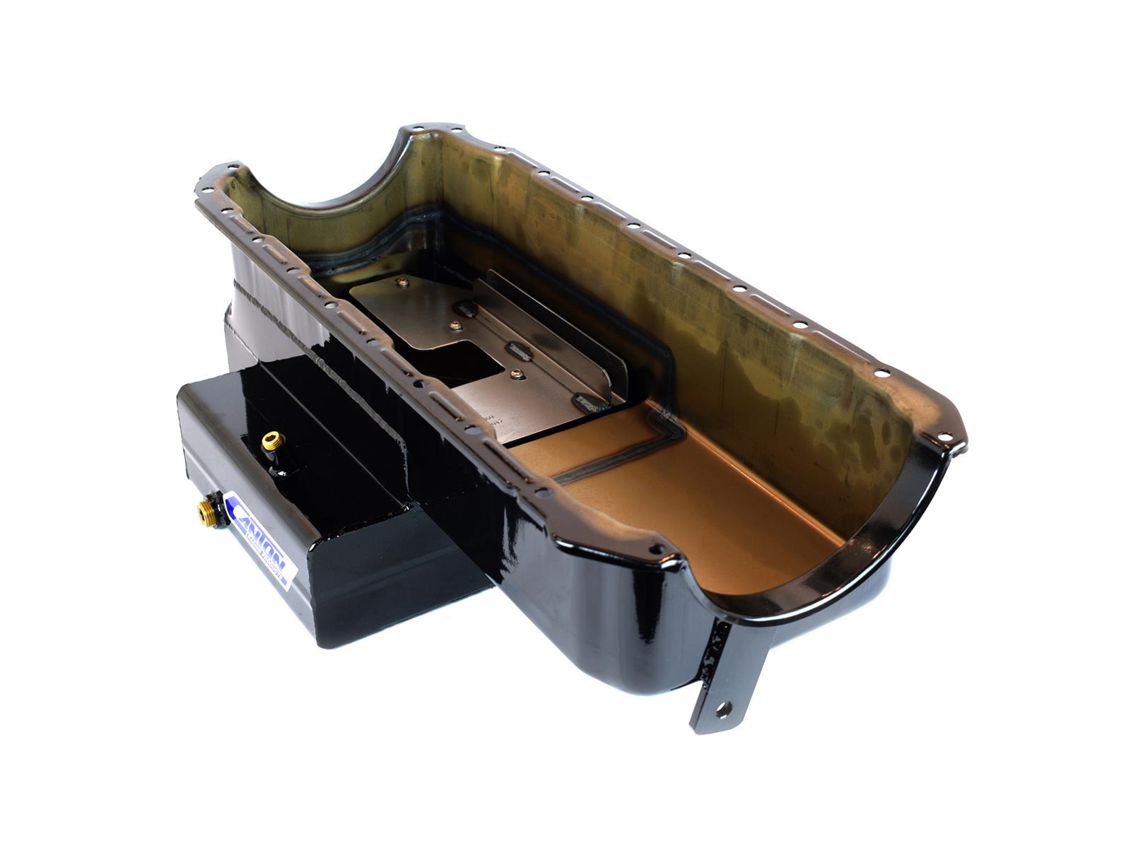 Canton Racing Marine Wet Sump Oil Pans 18-360 Pan, Marine, Steel, Black Powdercoated, 10 qt., Rear Sump, Chevy, Big Block, Each