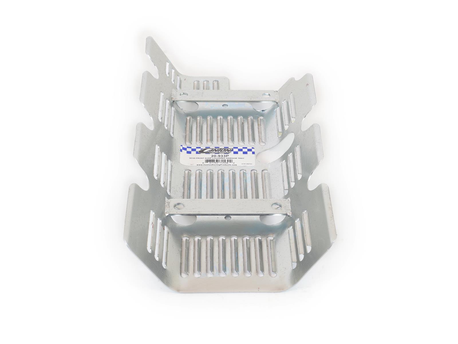 Canton Racing Windage Trays 20-933P Tray, Steel, Clear Zinc, Louvered, Front Sump, Ford, Small Block, Each thumbnail 2