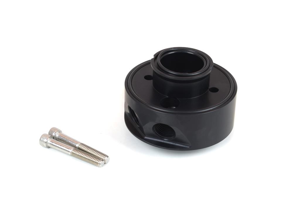 Canton Racing Oil Cooler Sandwich Adapters 22-540 Adapter, Filter, Bolt-On, Aluminum, Black, 13/16-16 in. Filter Thread, 1/2 in. NPT Inlet/Outlet, Each
