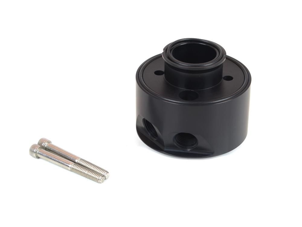 Canton Racing Oil Cooler Sandwich Adapters 22-542 Adapter, Filter, Bolt-On, Aluminum, Black, 13/16-16 in. Filter Thread, 1/2 in. NPT Inlet/Outlet, Each