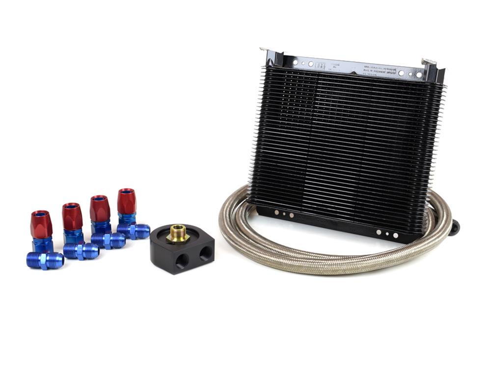 Canton Racing Oil Cooler Kits 22-725 Engine Cooler, Aluminum, Black, 1/2 in. NPT Male Threads, 11 in. Width, 1.5 in. Thick, 8 in. Height, Kit