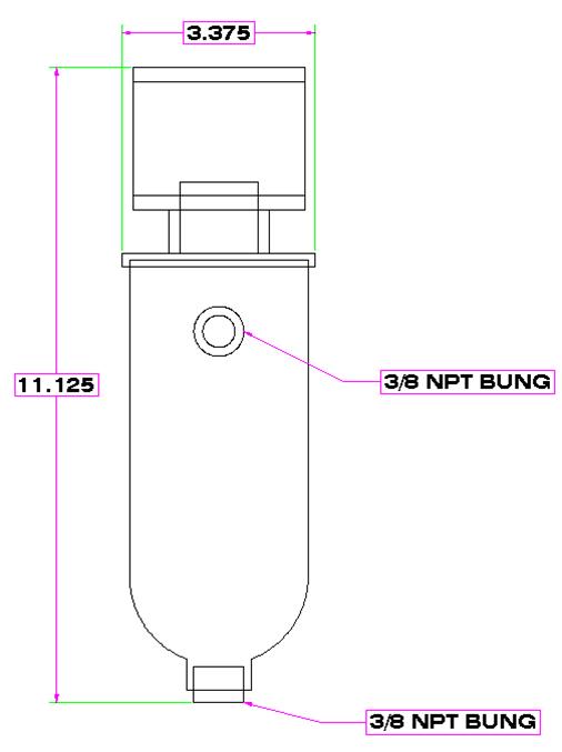 Canton Racing Breather Tanks 23-030 Overflow Tank, 24 oz., Round, Aluminum, Natural, 3/8 in. NPT Inlet, Universal, Kit thumbnail 2