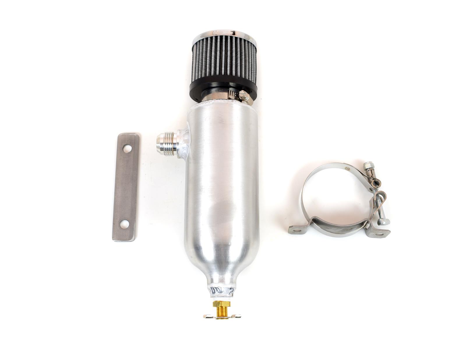 Canton Racing Breather Tanks 23-031 Overflow Tank, 24 oz., Round, Aluminum, Natural, -12 AN Inlet, Universal, Kit