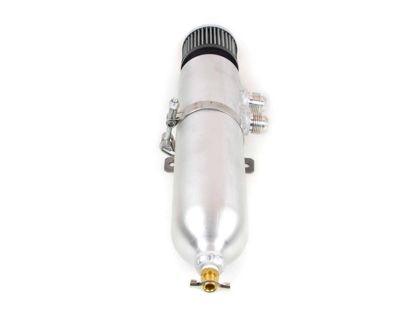 Canton Racing Breather Tanks 23-033 Overflow Tank, 1.5 qt., Round, Aluminum, Natural, -12 in. NPT Inlet, Universal, Kit thumbnail 2