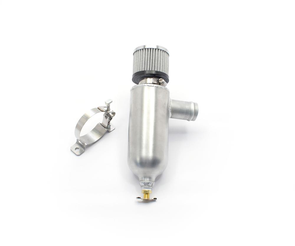 Canton Racing Breather Tanks 23-036 Overflow Tank, 24 oz., Round, Aluminum, Natural, 1.50 in. Inlet, Universal, Kit