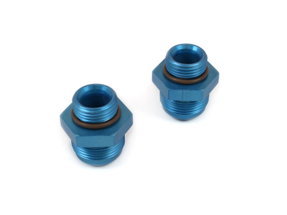 Canton Racing O-Ring Port Adapter Fittings 23-468A Fitting, Adapter, AN to Straight Cut, Straight, Aluminum, Blue Anodized, -16 AN, -12 AN, Pair thumbnail 2