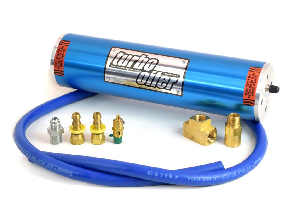 Canton Racing Accusump Turbo After Oilers 24-150 Oiler, Accusump, Aluminum, Blue Anodized, 3.250 in. Diameter, 12.00 in. Length, 1qt., Each