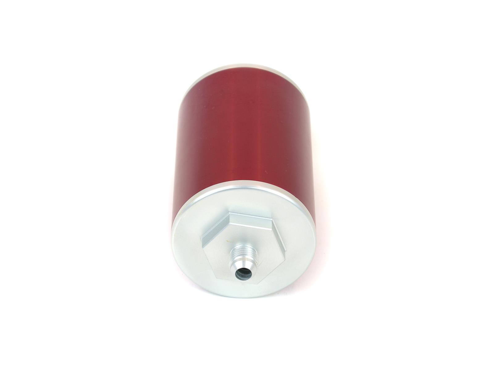 Canton Racing CM 8 Microns Fuel Filter with -6 AN Inlet Size 25-904 Filter, Aluminum, Red Anodized, -6AN, 4.00 in. Length, 2.75 in. Diameter, Each thumbnail 2