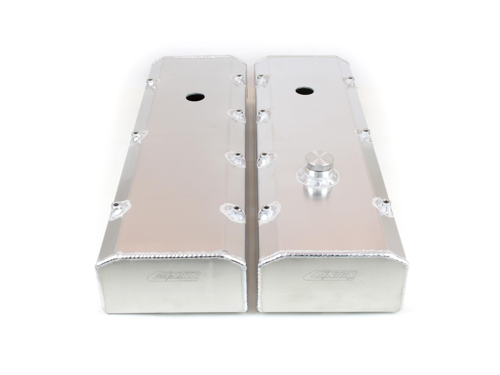 Canton Racing Fabricated Aluminum Valve Covers 65-401 Cover, Fabricated, Tall, Aluminum, Plain, Chevy, Big Block, Each thumbnail 2