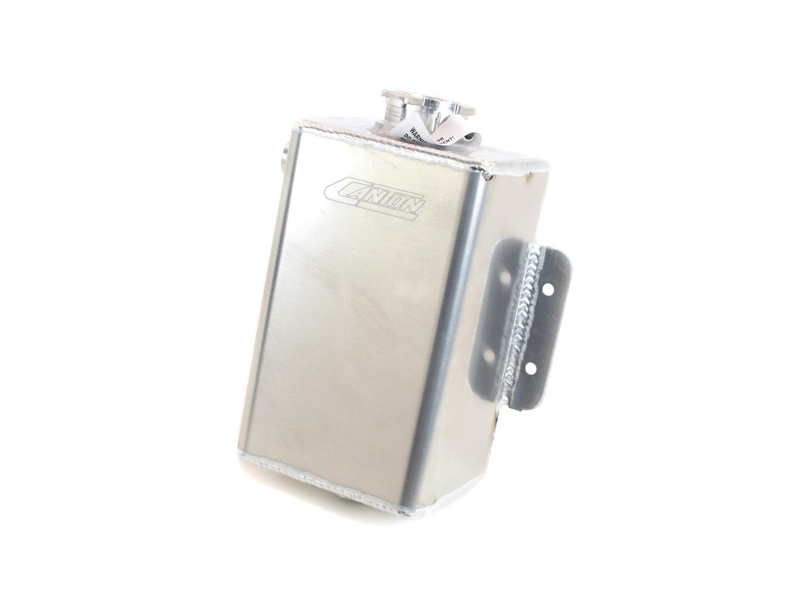 Canton Racing Coolant Expansion Fill Tanks 80-202 Overflow Tank, 2 qt., Rectangular, Aluminum, Natural, 3/8 in. NPT Inlet, Universal, Kit