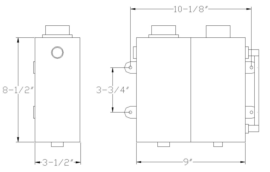Canton Racing Coolant Expansion and Recovery Tanks 80-203 Expansion/Recovery Tank, Rectangular, Aluminum, Natural, 1/2 in. NPT, Each thumbnail 5
