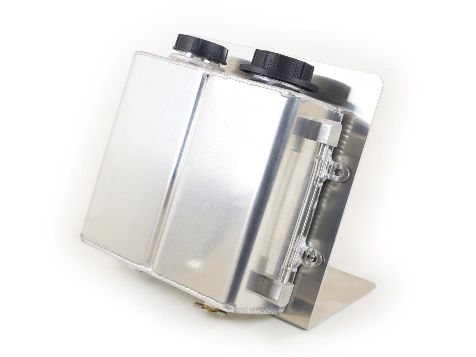 Canton Racing Coolant Expansion and Recovery Tanks 80-203BLK Expansion/Recovery Tank, Rectangular, Aluminum, Balck, 1/2 in. NPT, Each