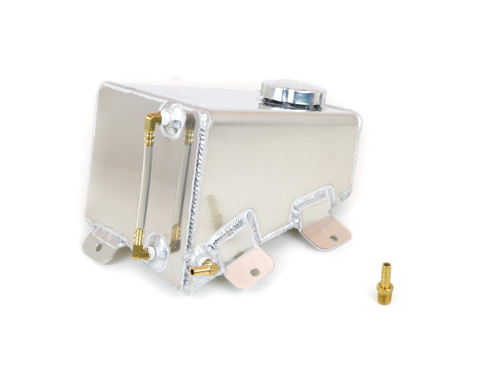 Canton Racing Coolant Expansion and Recovery Tanks 80-218 Overflow Tank, Rectangular, Aluminum, Natural, 5/16 in. Hose Barb Inlet, GM, Car, Kit thumbnail 2