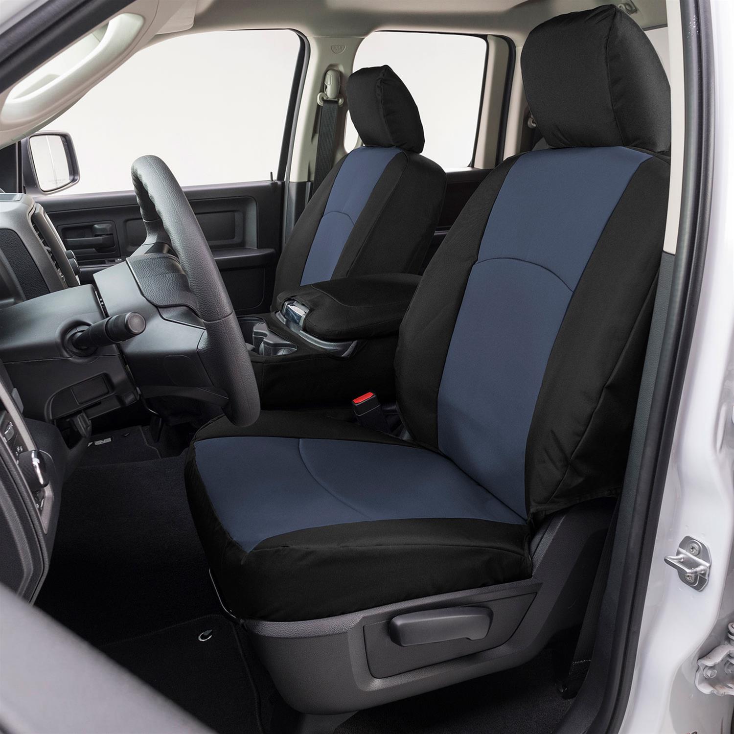 Covercraft 19-24 Dodge Ram Endura PrecisionFit Custom Front Row Seat Covers - Blue/Black