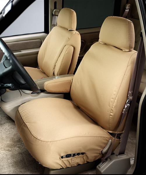 Covercraft 00-04 Toyota Tacoma Polycotton SeatSaver Custom Front Row Seat Covers - Wet Sand thumbnail 2