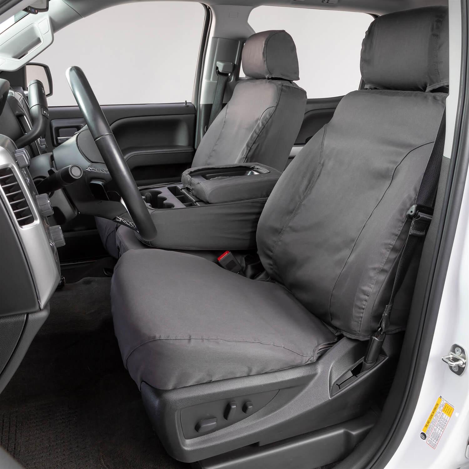 Covercraft 19-20 Ford F-150 Polycotton SeatSaver Custom Front Row Seat Covers - Charcoal