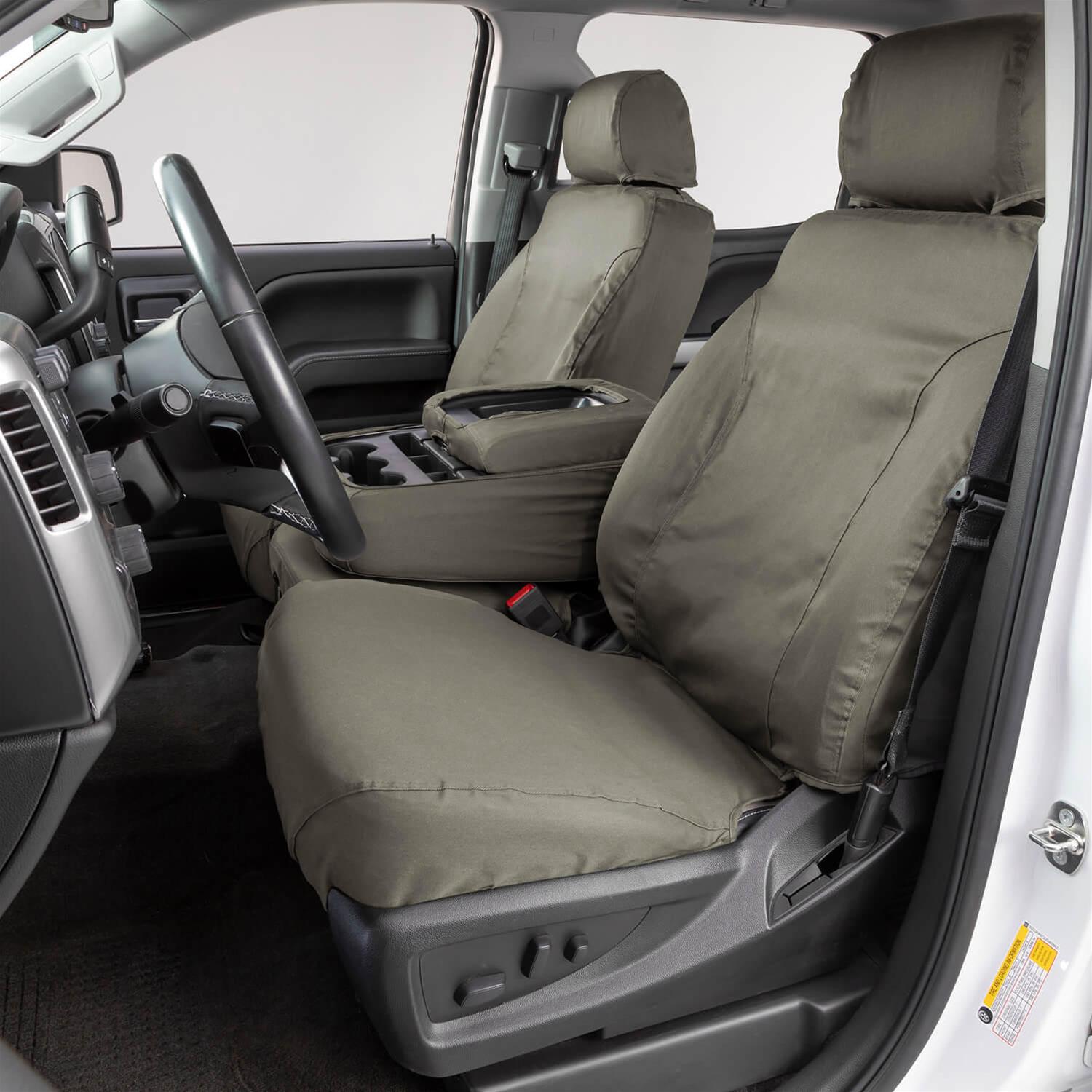 Covercraft 19-20 Ford F-150/19-22 Polycotton SeatSaver Custom Front Row Seat Covers - Misty Grey