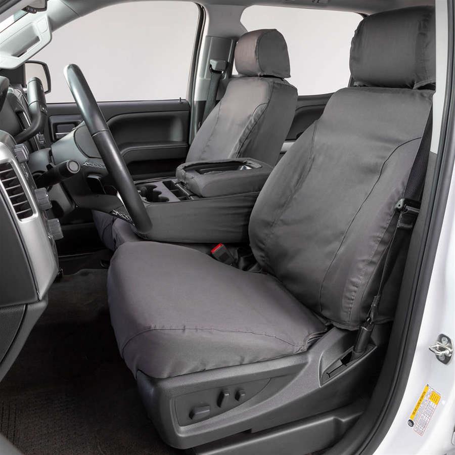 Covercraft 19-20 Ford F-150 Polycotton SeatSaver Custom Front Row Seat Covers - Grey thumbnail 2