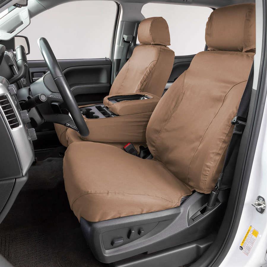 Covercraft 19-20 Ford F-150 Polycotton SeatSaver Custom Front Row Seat Covers - Tan thumbnail 2