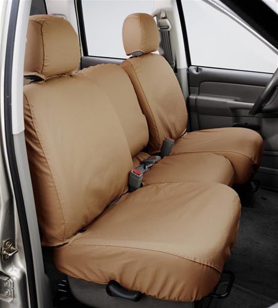 Covercraft 16-24 Nissan Titan Polycotton SeatSaver Custom Second Row Seat Covers - Tan thumbnail 2