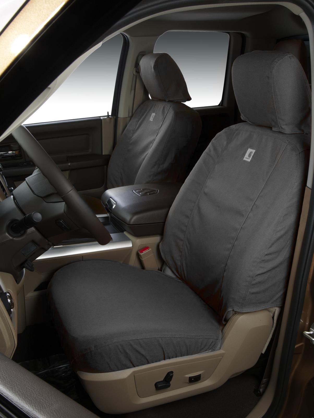 Covercraft 17-19 Chevrolet Silverado Carhartt SeatSaver Custom Front Row Seat Covers - Gravel thumbnail 3