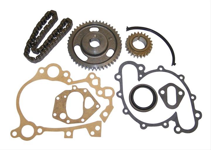 Crown Automotive Timing Chain Sets 3185270K and Gears, Single Roller, Steel Sprockets, Jeep, 304, 360, 401, Kit