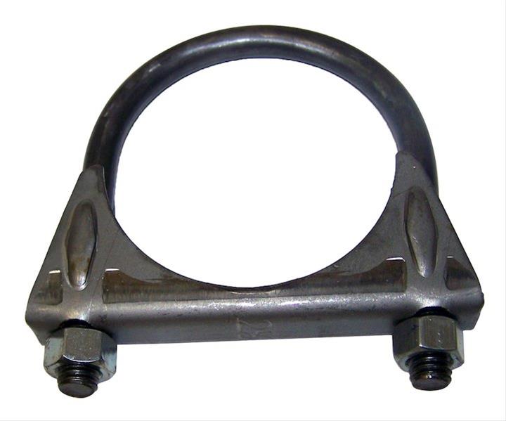 Crown Automotive 2.5 Inch Exhaust Clamp 4004445 Clamp, U-bolt Style, Steel, Natural, in. Pipe Diameter, Each