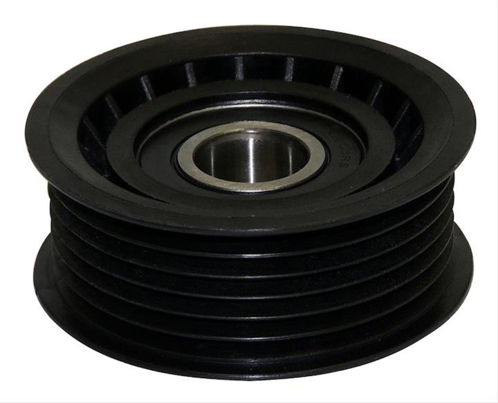 Crown Automotive Idler Pulleys 4593848AA Pulley, Serpentine, 6-groove, Plastic, Black, Chrysler, Dodge, 2.7L, 3.5L, Each