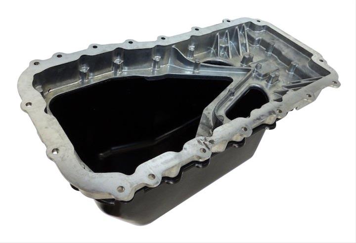 Crown Automotive Oil Pans 4666153AC Pans, Wet Sump Style, Aluminum/Steel, Natural/Black, Jeep, 3.8L, Each