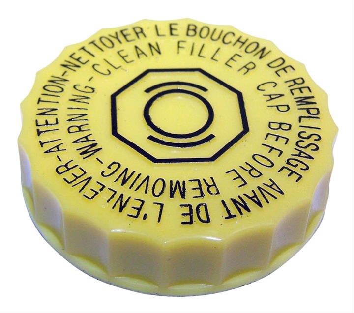Crown Automotive Master Cylinder Caps 4683656 Cap, Screw On, Plastic, Yellow, Chrysler, Dodge, Jeep, Plymouth, Ram, Each