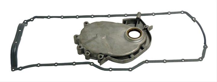 Crown Automotive Timing Covers for 1991-1992 CHEROKEE, COMANCHE, WRANGLER - 4720223 Cover, One-piece, Steel, Natural, One-piece Oil Pan Gasket, Jeep, 4.0L, Kit