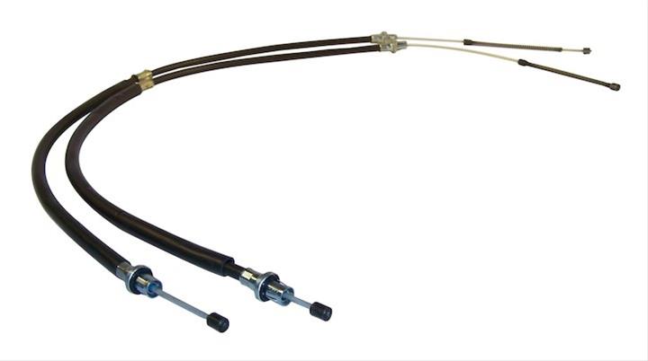 Crown Automotive Parking Brake Cables for 1992-1996 CHEROKEE - 4762464 Cables, Rear, Black Plastic Jacket, Jeep, Pair
