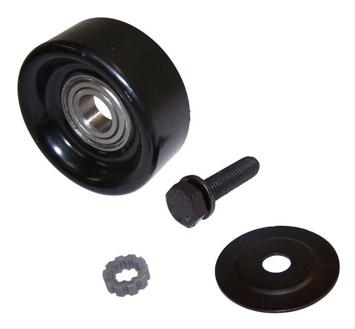 Crown Automotive Idler Pulleys for 2002-2005 LIBERTY, 2003-2006 WRANGLER - 53013324AA Pulley, Serpentine, Steel, Black, Jeep, 2.4L, Each