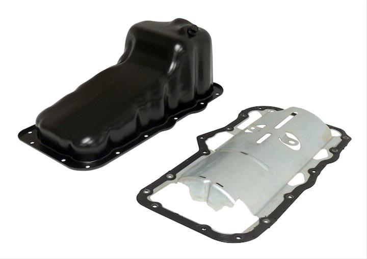 Crown Automotive Oil Pans 53021755K Pans, Wet Sump Style, Steel, Black, Dodge, Jeep, Mitsubishi, 3.7L, Each