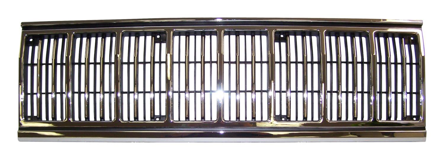 Crown Automotive Grilles for 1991-1996 CHEROKEE, 1991-1992 COMANCHE - 55034046 Grille, ABS Plastic, Black, Chrome Shell, Jeep, Each