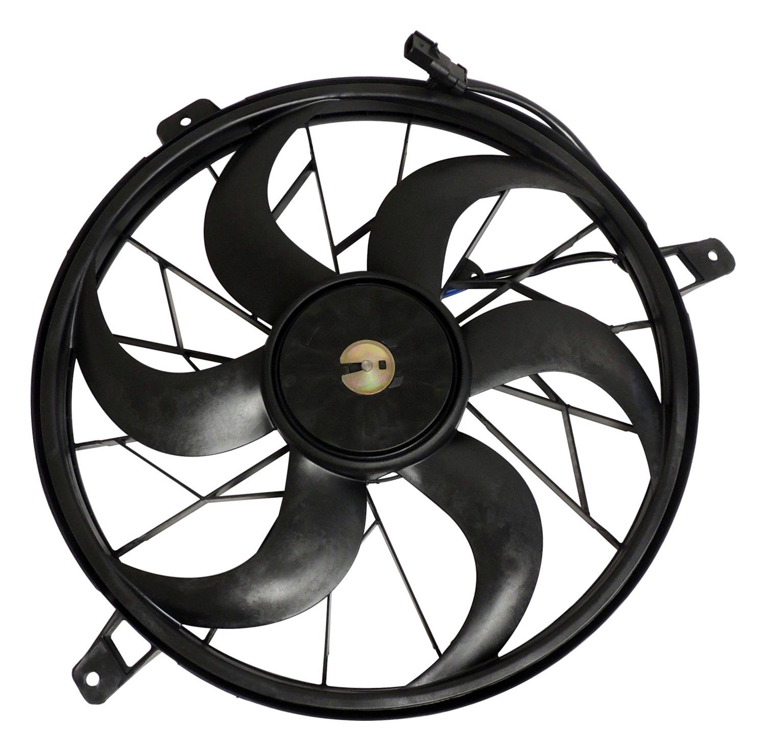 Crown Automotive Electric Fans 55037691AB Fan, Electric, Single, Plastic, Black, Jeep, Each