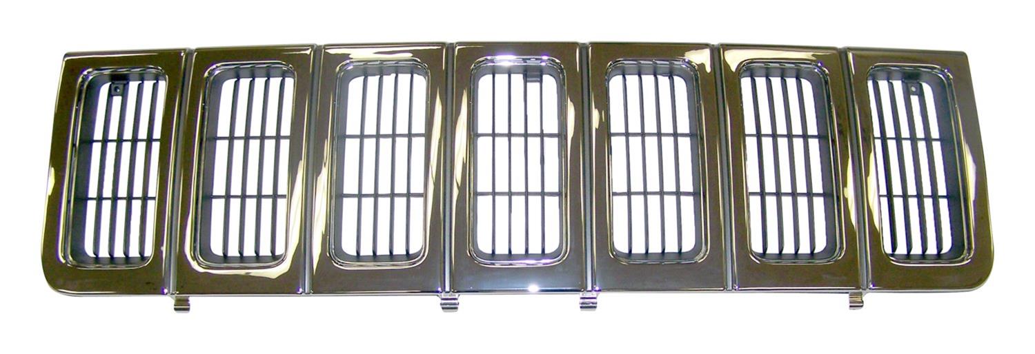Crown Automotive Grilles for 1996-1998 GRAND CHEROKEE - 55055059 Grille, ABS Plastic, Chrome, Jeep, Each