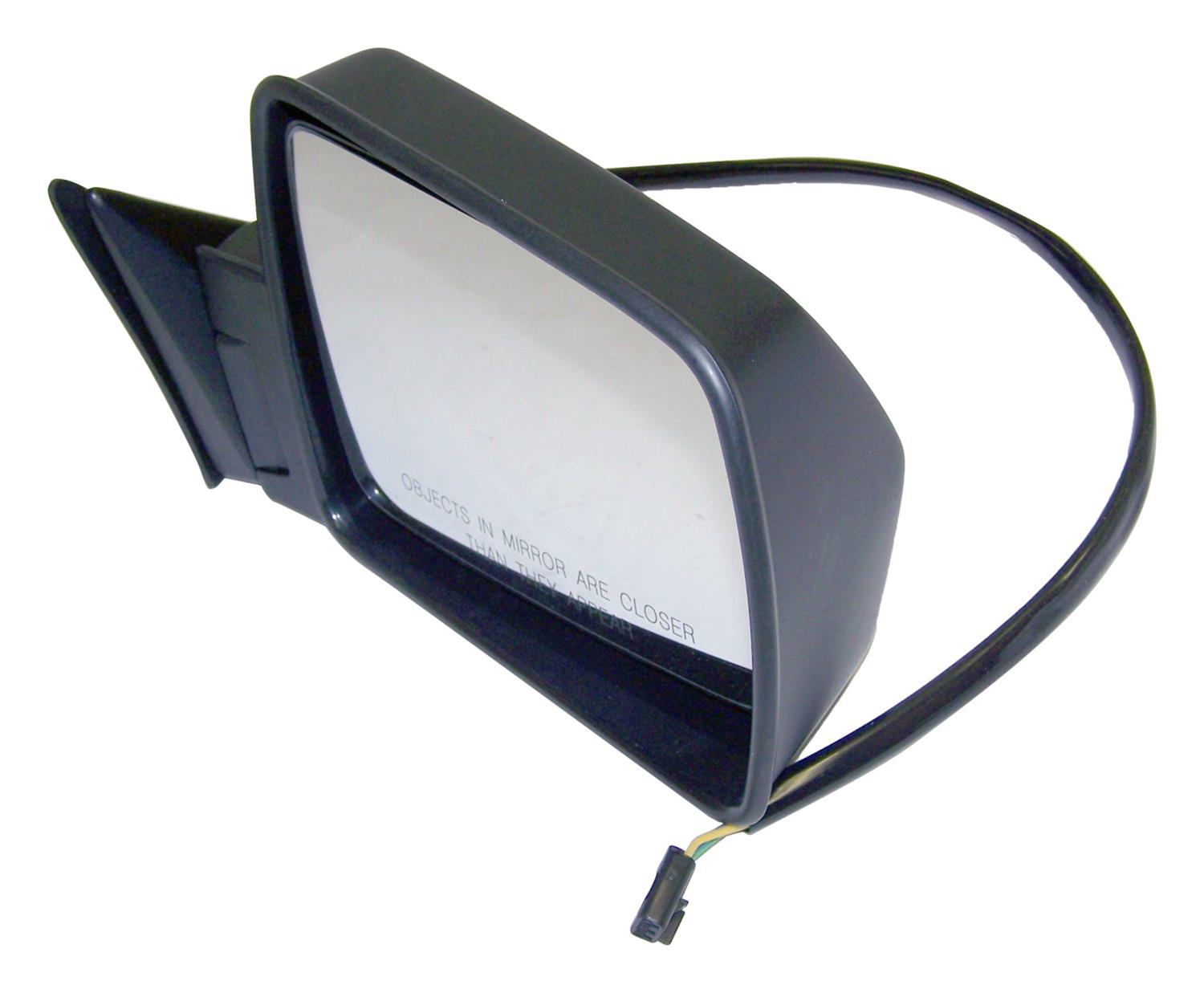 Crown Automotive Side View Mirrors for 1984-1996 CHEROKEE, 1986-1992 COMANCHE - 55075432 Mirror, Replacement, Passenger Side, Electric, Flat, Black Housing, Jeep, Each