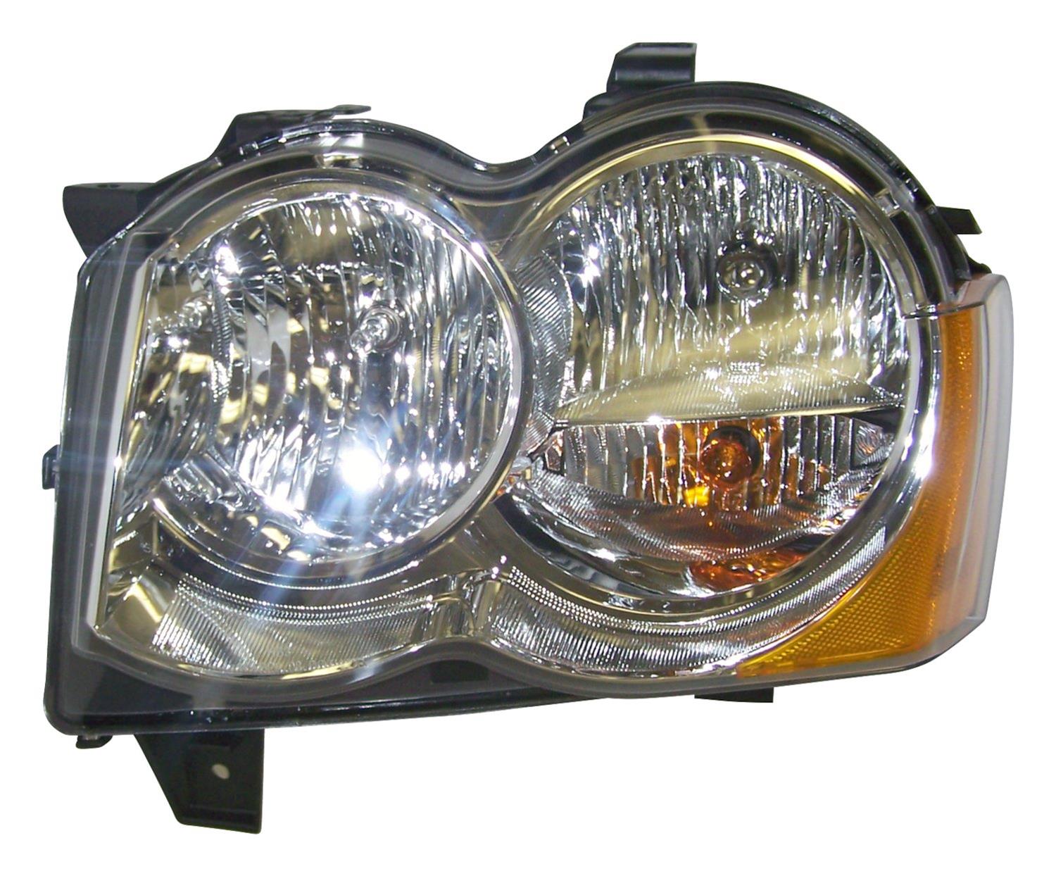 Crown Automotive Headlight Assemblies for 2008-2010 GRAND CHEROKEE - 55157483AE Assembly, Driver Side, OEM Style, Amber/Clear Lens, Jeep, Each