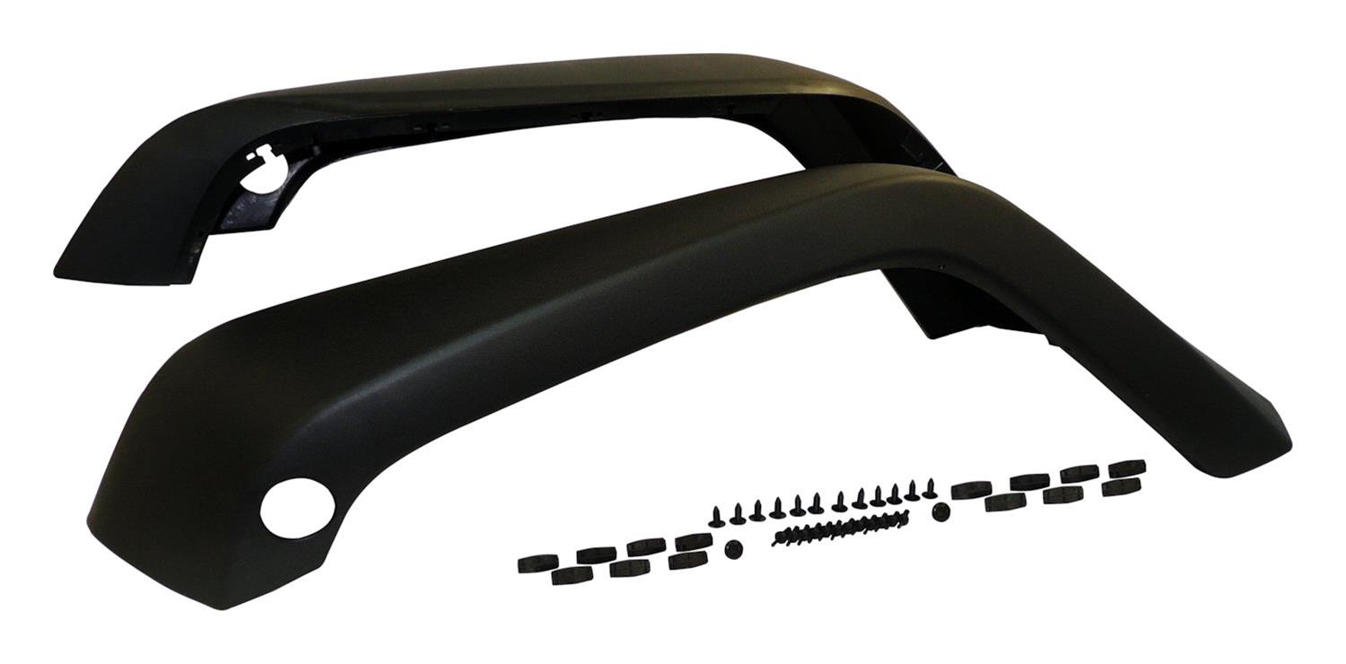 Crown Automotive Fender Flare Kits for 2007-2017 WRANGLER, 2018 WRANGLER JK - 5KFK-FR Flares, Front, ABS Plastic, Textured Black, 6.00 in. Width, Jeep, Kit