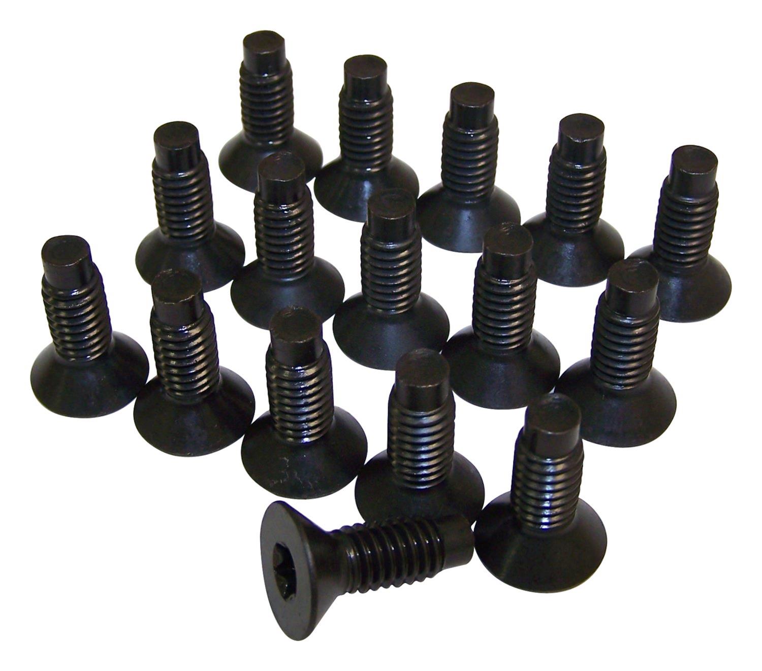 Crown Automotive Windshield Hinge Screws 6035757K Screws, Torx Head, Steel, Black, Jeep, Set of 16